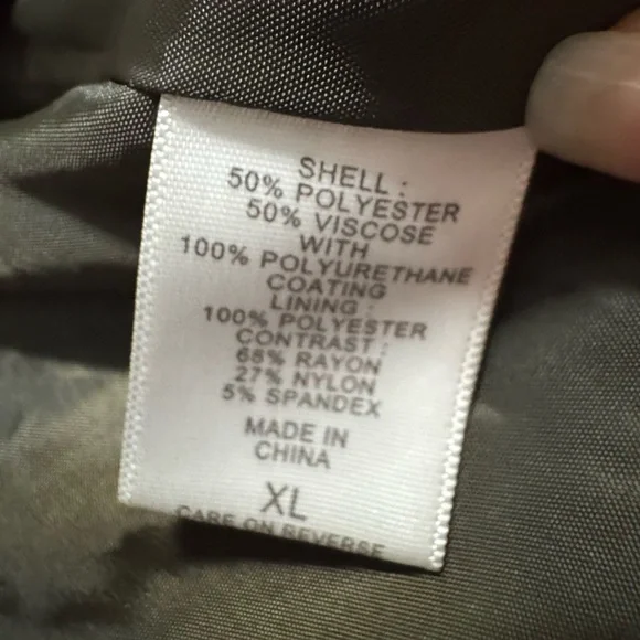 New York & Company Women's Olive Faux Leather Jacket - Picture 4 of 6